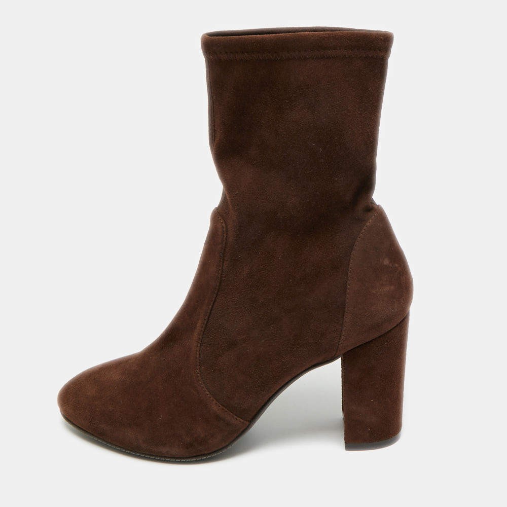 Stuart Weitzman Size 38.5 Brown Suede Ankle Length Boots