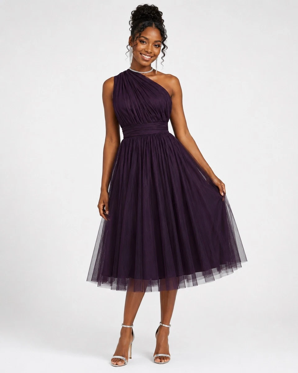 asos bridesmaid dresses sale Midi Dress Purple ASOS One Shoulder Purple Dresses For Women For UK bateau neck dress Black Dress What Color Size:L | in stock Elevate your wardrobe with