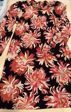 Who What Wear Women's Medium Floral Long Sleeve Shift Dress Pink Black Midi