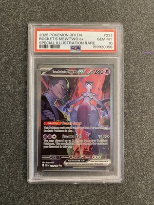 ROCKET'S MEWTWO EX POKEMON DESTINED RIVALS EN 231/182 2025 PSA 10