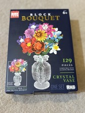 NEW, Block Bouquet VASE Building Block Set 129 Pieces Use With Flower Bouquet