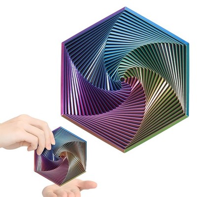 1 Pcs Gradient Fractal Fidget Hexagons Für Kinder Und Erwachsene, 3D Spiral