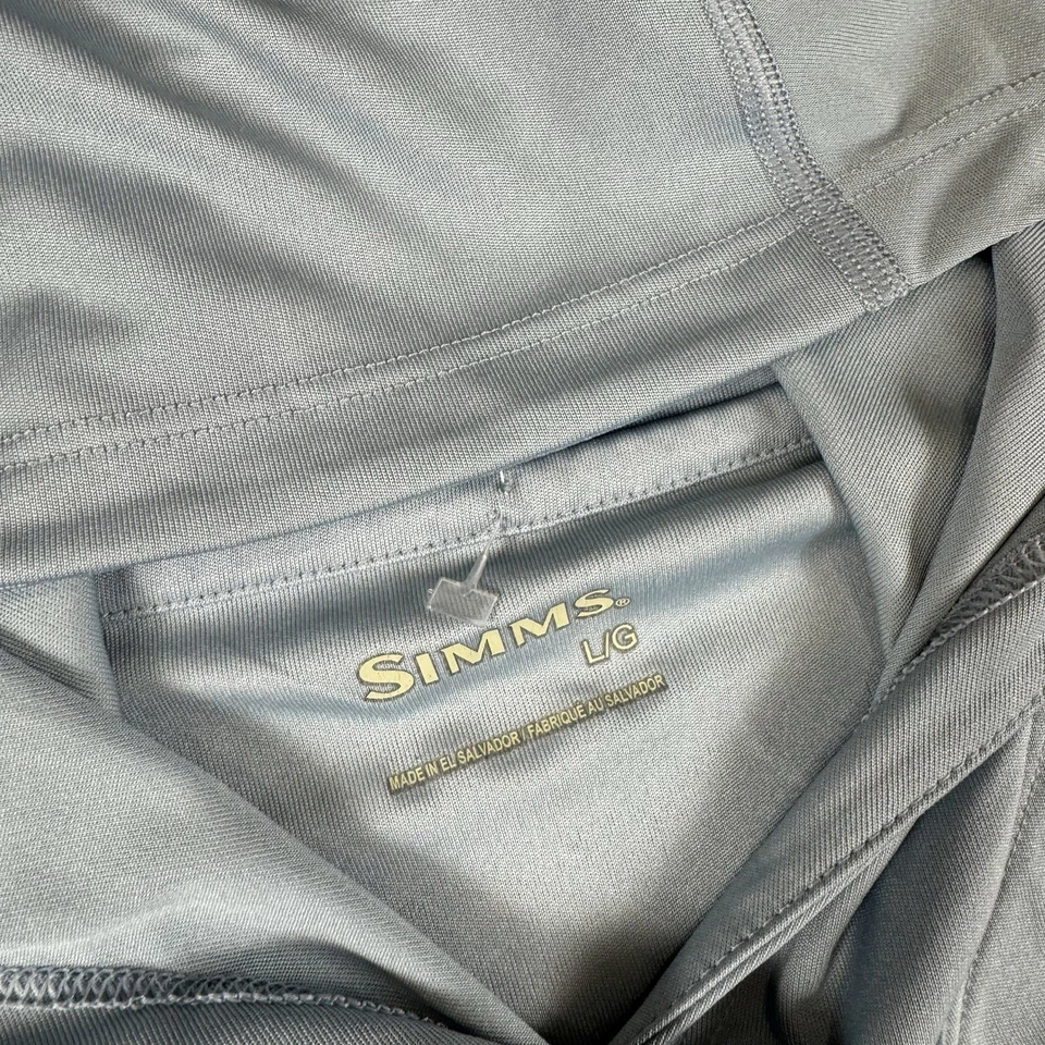 Simms SolarFlex Hoodie Featherweight Insect Shield Fishing Products Blue Mens L - Image 4 of 4