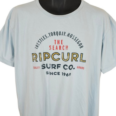 Rip Curl T Shirt Mens Size 2XL Blue Surfing Surfer Trestles Torquay Hossegor
