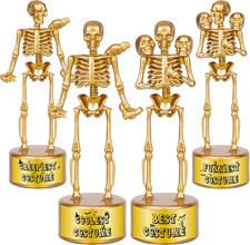 Halloween Trophy 4 Pack Best Costume Skeleton Trophies, Halloween Skeleton Funny