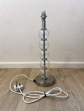 Vintage Coach House Large 5 Ball Stacked Glass Silver Table Lamp VGC