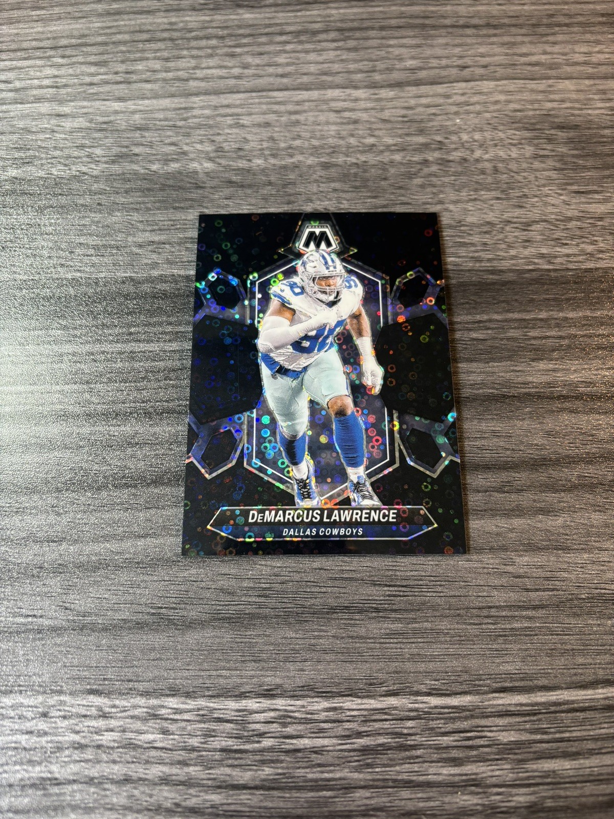 2024 Panini Mosaic DeMarcus Lawrence #61 No Huddle Black Mosaic Prizm /1 Cowboys