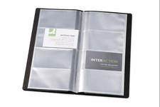 Visitenkartenbuch Sammel Kartenalbum schwarz f&uuml;r 160 Karten Q-Connect KF03664