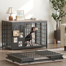 Foldable Dog Crate Furniture, Dog Crate with DIY Frame, Heavy Duty Dog Kennel...