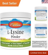 Unflavored 3.53 oz L-Lysine Powder, 960 mg &ndash; Supports Muscle & Tissue Health