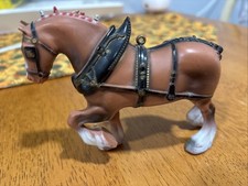 Clydesdale Hard Plastic Hollow Horse Vintage Toy Figure Hong Kong 221