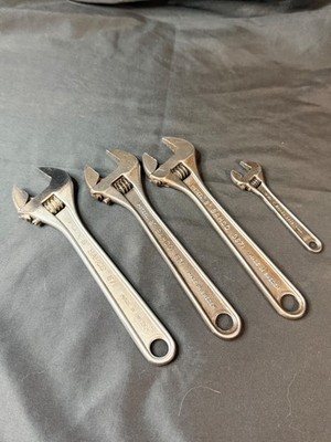 Vintage BAHCO Sweden Adjustable Wrench Set 4 pcs 671 Series 8  & 4  V-Steel Made