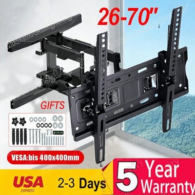 TV Wall Bracket Mount Swivel Tilt for 32 40 42 46 50 55 60 65'' TVs Full Motion