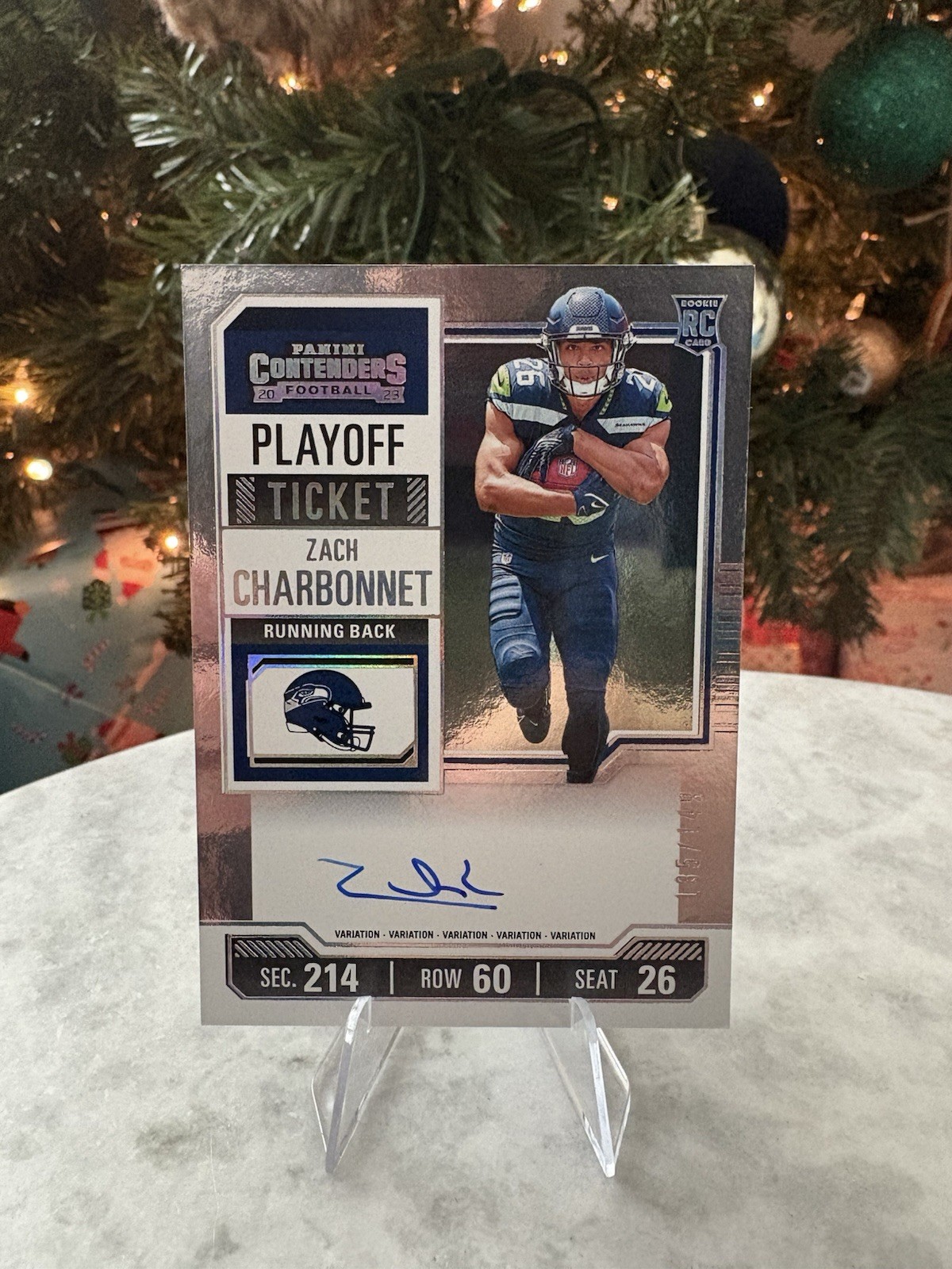 2023 Panini Contenders Playoff Ticket Zach Charbonnet Auto RC /149 – Seahawks