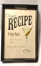 Classic Recipe Martini Cocktails & Drink Mix Recipes Wooden Tray Barware B2