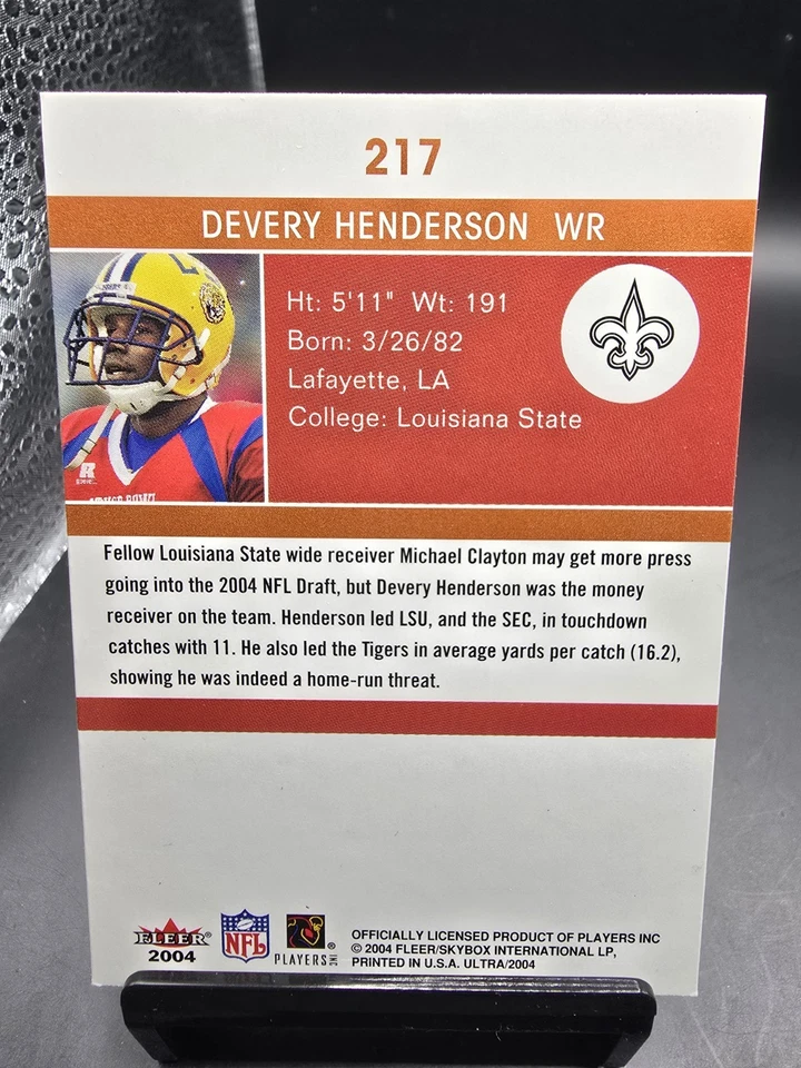 2004 Fleer Ultra Devery Henderson #217 Rookie RC - New Orleans Saints  - Image 2 of 2