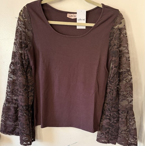 NWT - Willow Root - Color Raisin - Bohemian Lace Long Sleeves - Size: Large