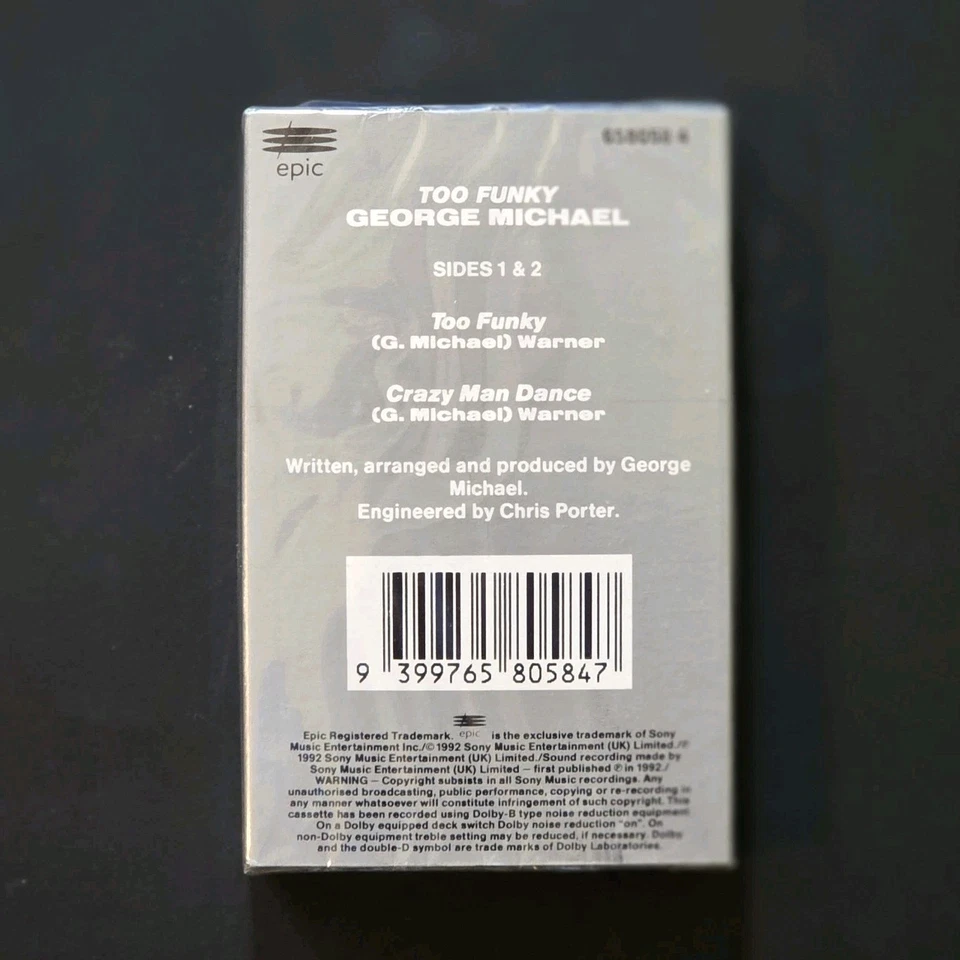 GEORGE MICHAEL "Too Funky" STILL SEALED AUSSIE 'HALF BLUE' 1992 CASSETTE SINGLE - Image 2 of 4