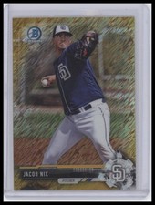 2017 Bowman Chrome #BCP195 Jacob Nix Prospects Gold Shimmer Refractor #/50