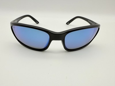 NEW Costa Del Mar BRINE II Polarized Sunglasses Matte Black / Blue Mirror Glass