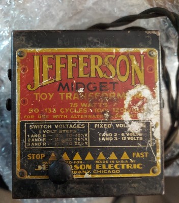 Vintage Jefferson Electric Midget Transformer Untested: USED 