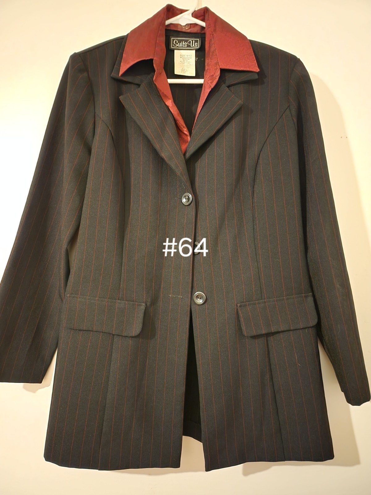 3 Piece Red Pin STRIPED Women's Suit Size 9/ 10
