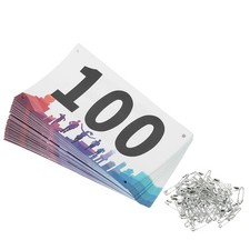 Running Bib Numbers 7x4 Inch, 1-100 Waterproof Competitor Number, Multicolor