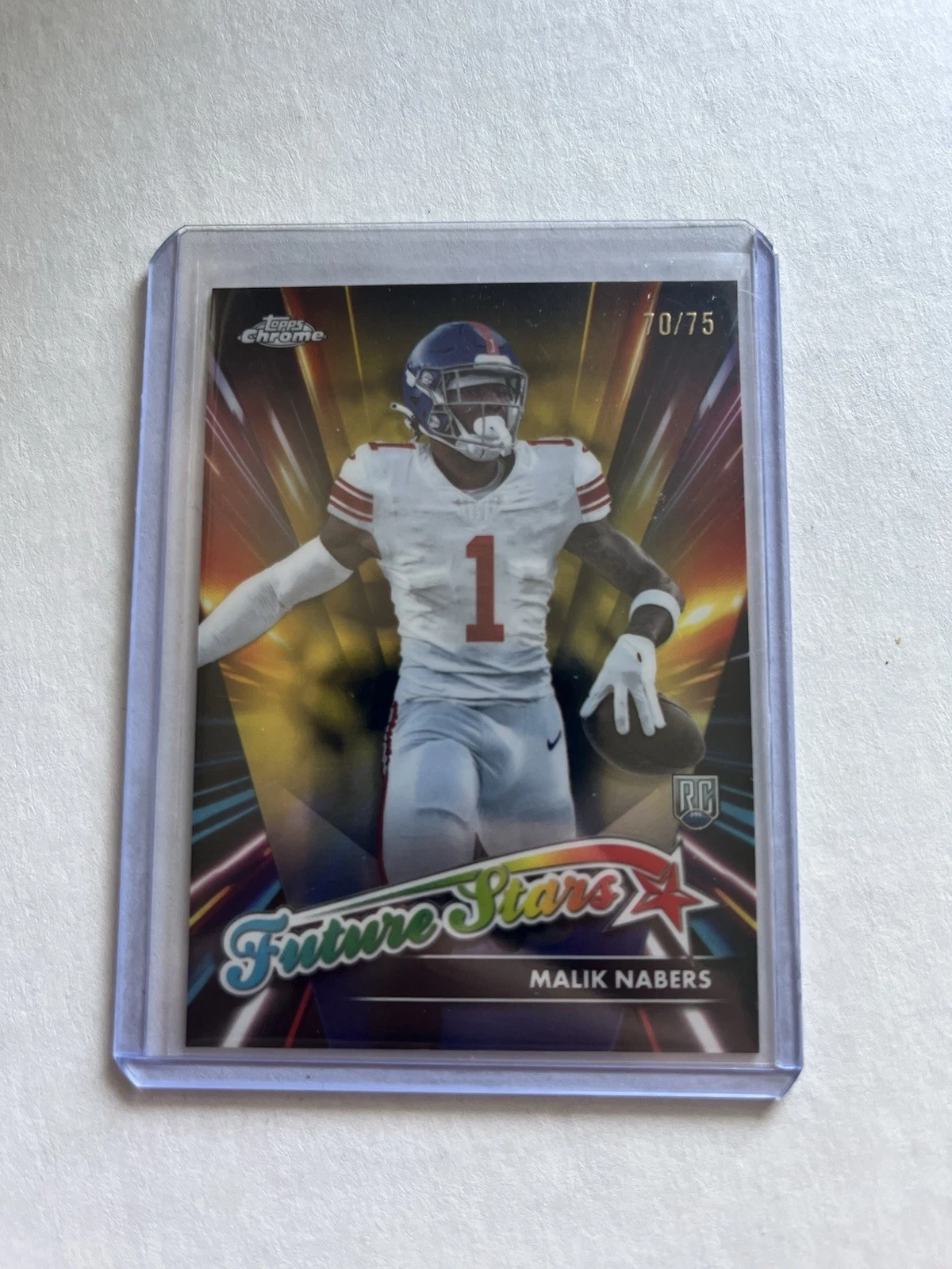 Malik Nabers Topps Chrome Future Stars #FS9 Yellow Refractor