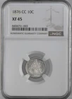 1876-CC 10C SEATED LIBERTY SILVER DIME  "CARSON CITY"  NGC XF45  #8404751-003