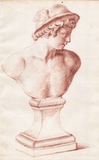 Mercurio Mercurius disegno rosolato disegno 18th century draw dessin