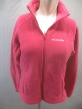 Columbia Size S Womens Pink Fleece Pockets Full Zip Outdoor Camping Jacket 678
