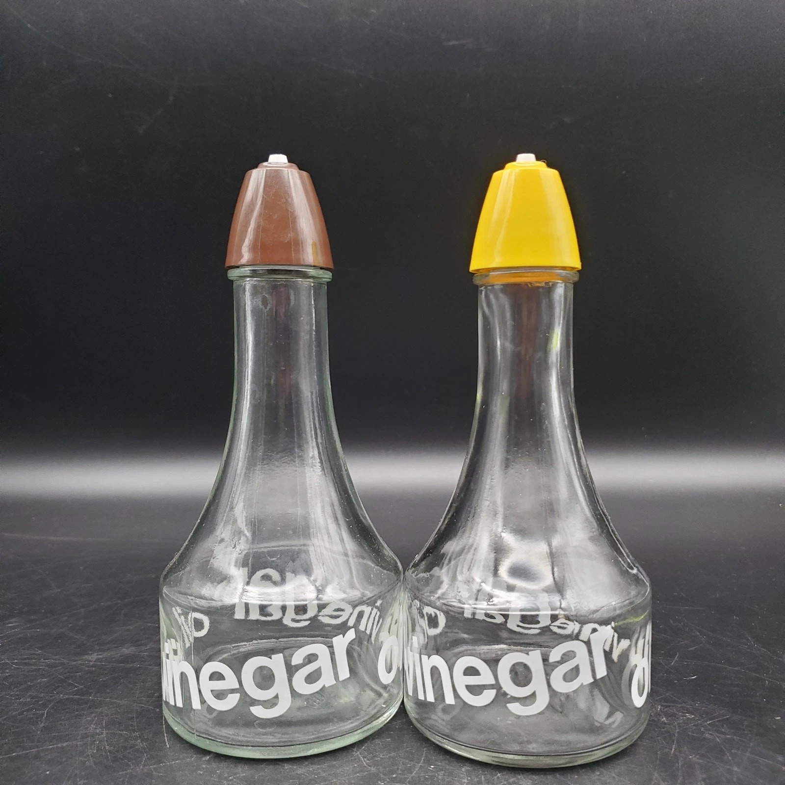 Vintage Glass Oil & Vinegar Cruet Bottles Set Retro Kitchen Dispensers
Opens in a new window or tab