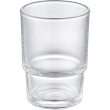 Transparent Glass Toothbrush Holder with Toothpaste Dispenser and Drinking Cup