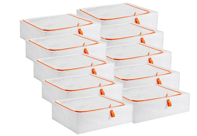 IKEA PARKLA 1-10er Set Aufbewahrungskoffer Tasche Reißverschluss , 55x49x19 weiß