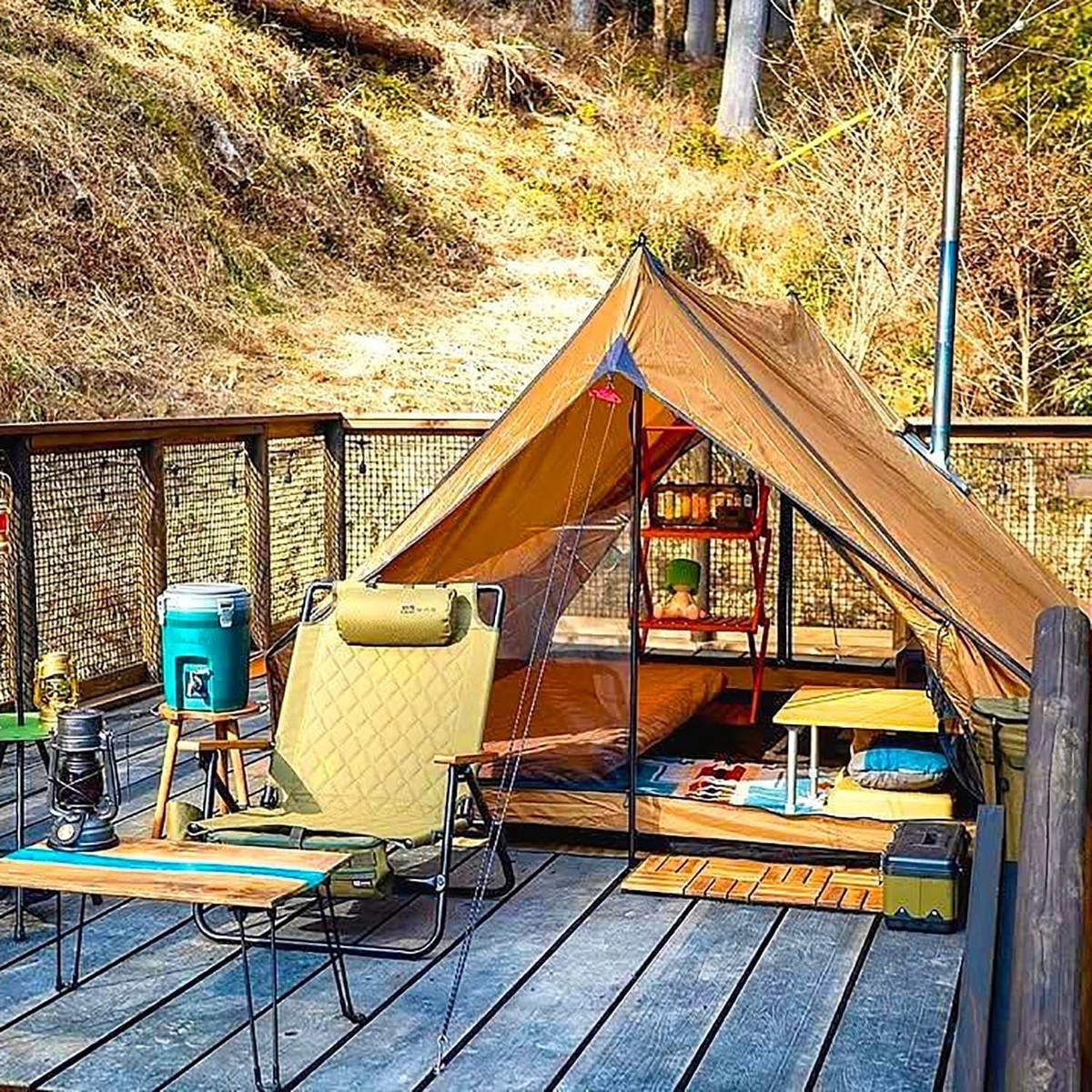 Chalet 70 Pro Premium Hot Tent w/ Stove Jack 2 Poles 2-3 Person