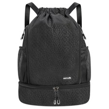 Drawstring Backpack with Shoe Compartment, Gym Bag Backpack for Men Women, Ci...