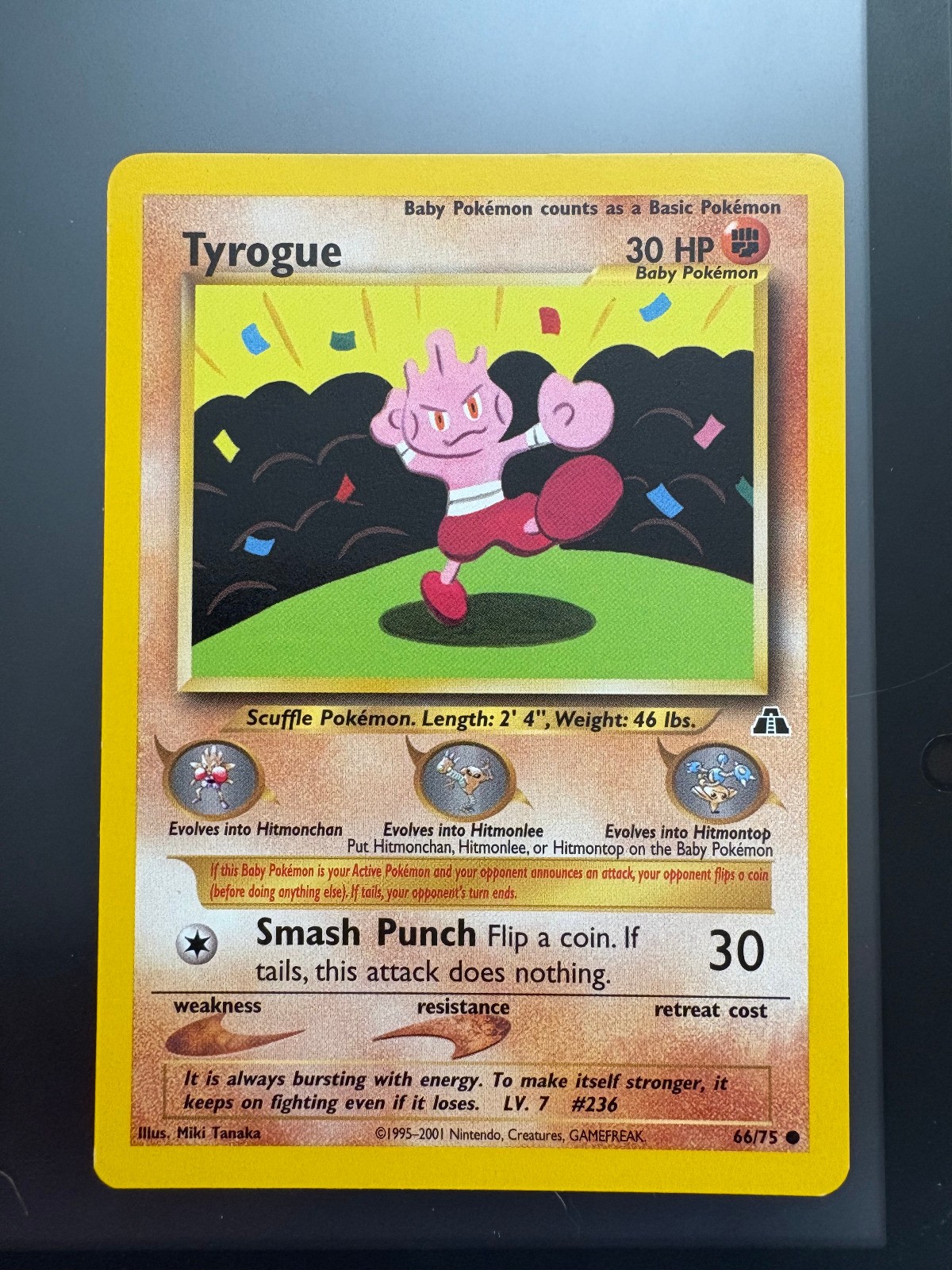 Tyrogue Unlimited Common Neo Discovery 66/75 LP