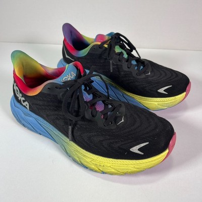 HOKA One One Arahi 6 Black Rainbow Athletic Running Shoes Sneakers