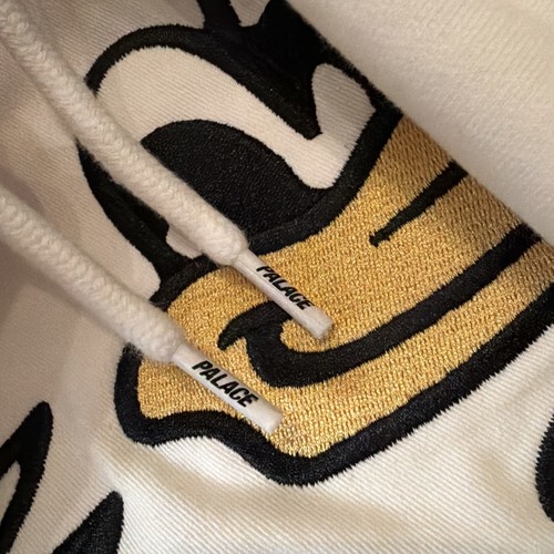 Einmal getragen Herren XL Palace Skateboards White Duck Out Hoodie X-Large FW19 Kapuze - Bild 12 von 14