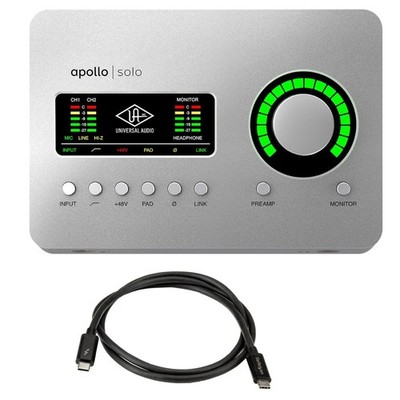Universal Audio Apollo Solo Thunderbolt3 Audio Interface with Thunderbolt3 Cable