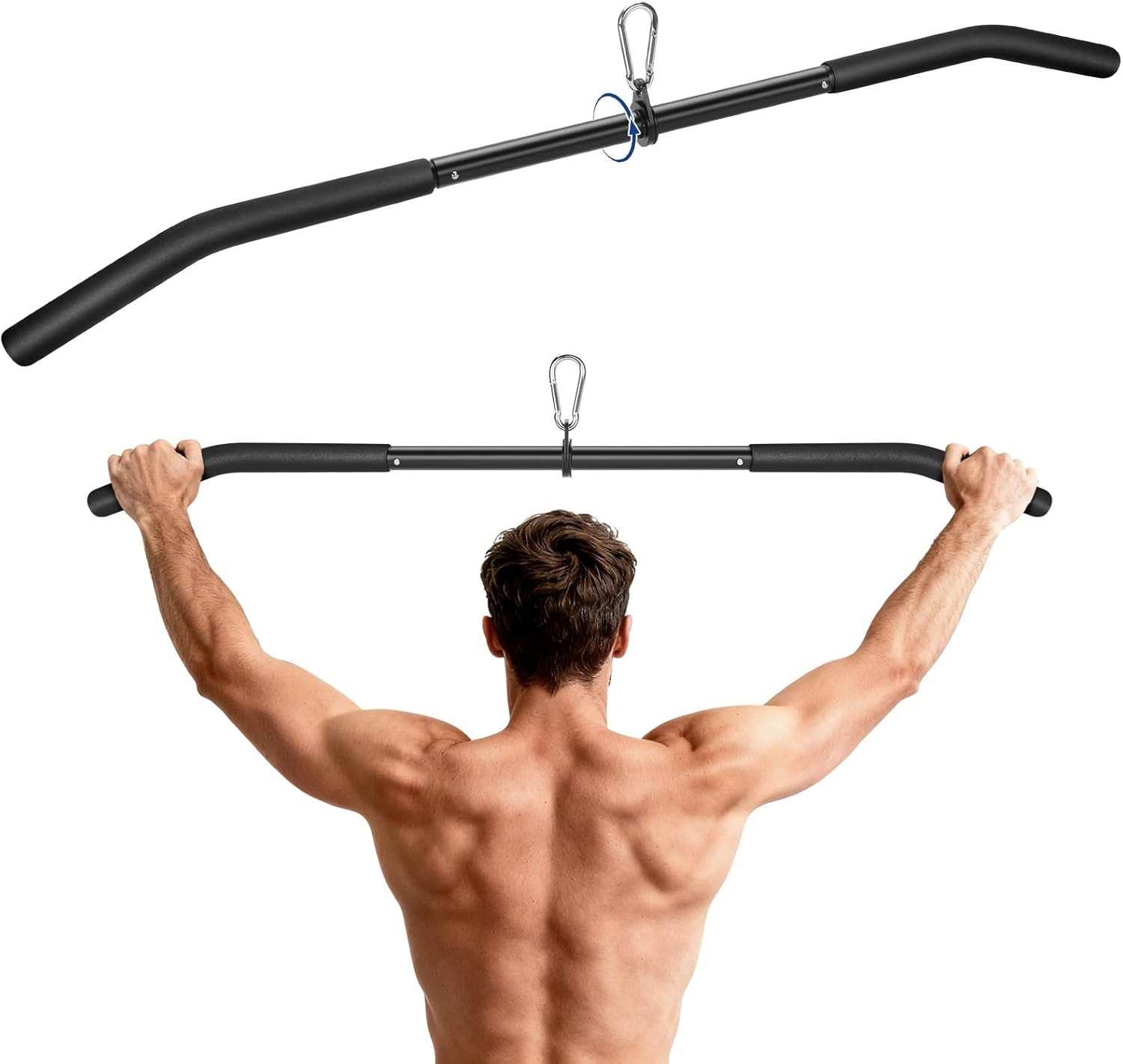 39.7'' LAT Pulldown Bar with Full Rotation for Cable Machine