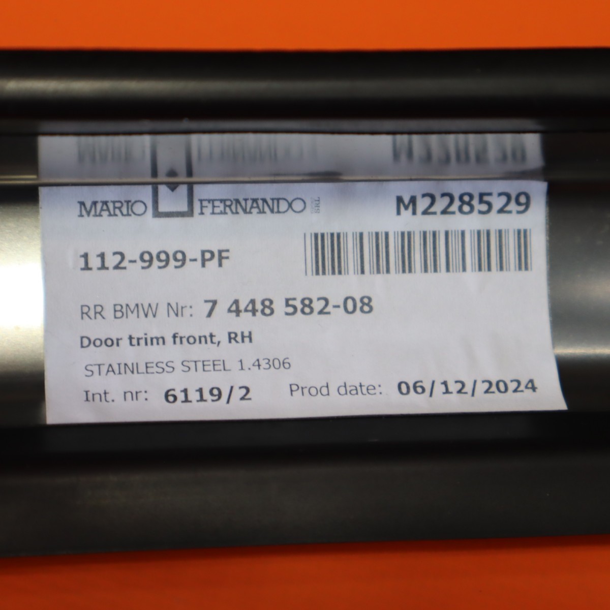 ROLLS ROYCE CULLINAN DOOR MOLDING RIGHT FRONT 2017-2021 2022 2023 51137448582