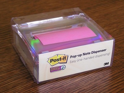 Post-it Pop-up Note Dispenser for 3 x 3 Self-Stick Notes - Clear acrylic top