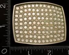 LH28147 NOS VINTAGE RHINE STONE DESIGN SILVERTONE BELT BUCKLE