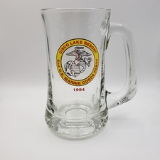 Navy US Marines Corps Cisco Lake Resort Michigan Glass Beer Mug 1994