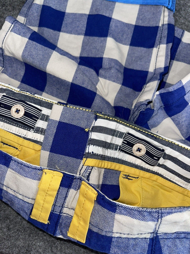 Mini Boden Boys Blue White Checkered Shorts 8Y - Picture 4 of 4