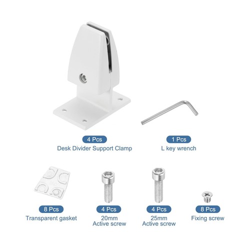 2.8x1.7x3.6" Desk Divider Support Clamp 4 Pcs Aluminum Desk Shield Clamp Desk... - Picture 3 of 7
