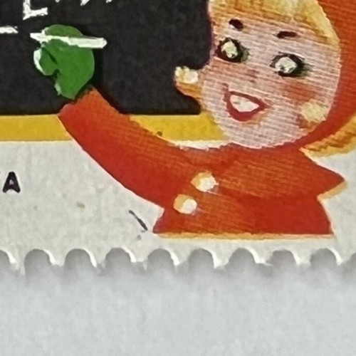 ERROR 1958 CHRISTMAS SEAL BLOCK WITH SEVERAL BLACK MARKS MNH - Picture 3 of 6