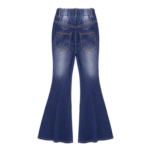 Kid Girl Ripped Flared Jeans Denim Bell Bottoms Pants Denim Trousers Jeggings - Picture 19 of 26