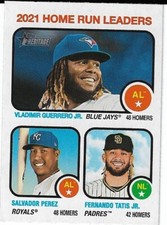 2022 Topps Heritage #68 HR LDRS Guerrero Jr/Perez/Tatis Jr Blue Jays/Royals/Padr